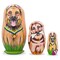 Set of 3 German Shepherd Dogs Wooden Nesting Dolls 4.25 Inches